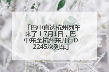 巴中直达杭州列车来了！7月1日，巴中东至杭州东开行D2245次列车